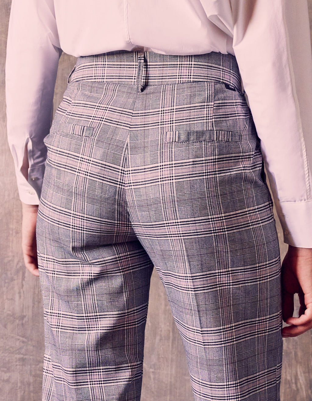 Pantalón capri recto Basic Liv - Cuadros brillantes - Mujer