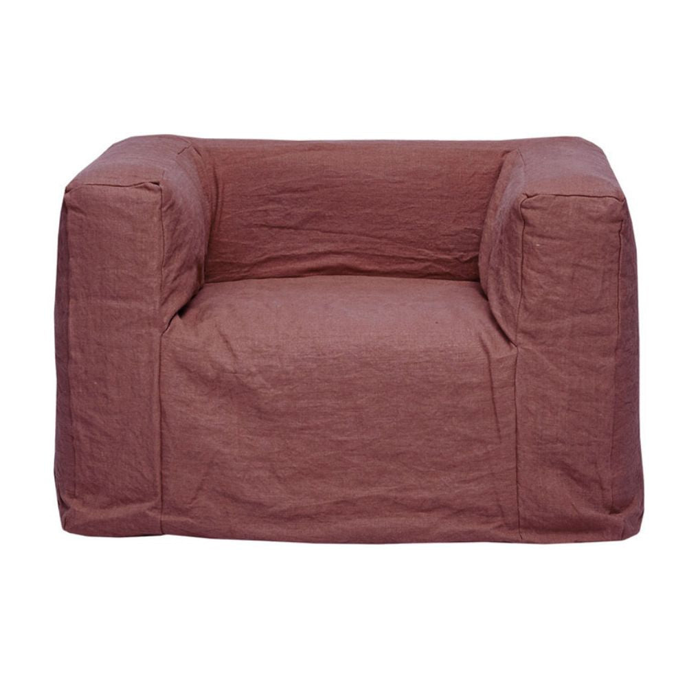Fauteuil En Lin - Rouge
