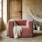 Fauteuil En Lin - Rouge