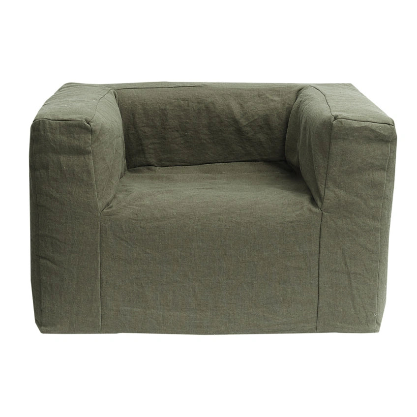 Fauteuil En Lin - Kaki