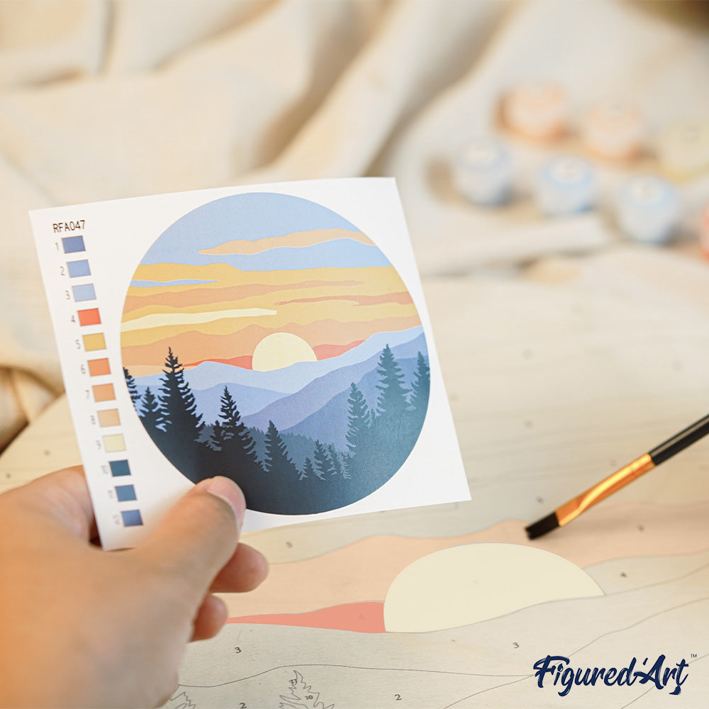 Pintura por Números sobre Disco de Madera - Joven con Pendiente