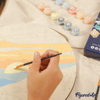 Pintura por números sobre disco de madera - Delfín
