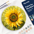 Paint By Numbers On Wooden Disc - Sunflower