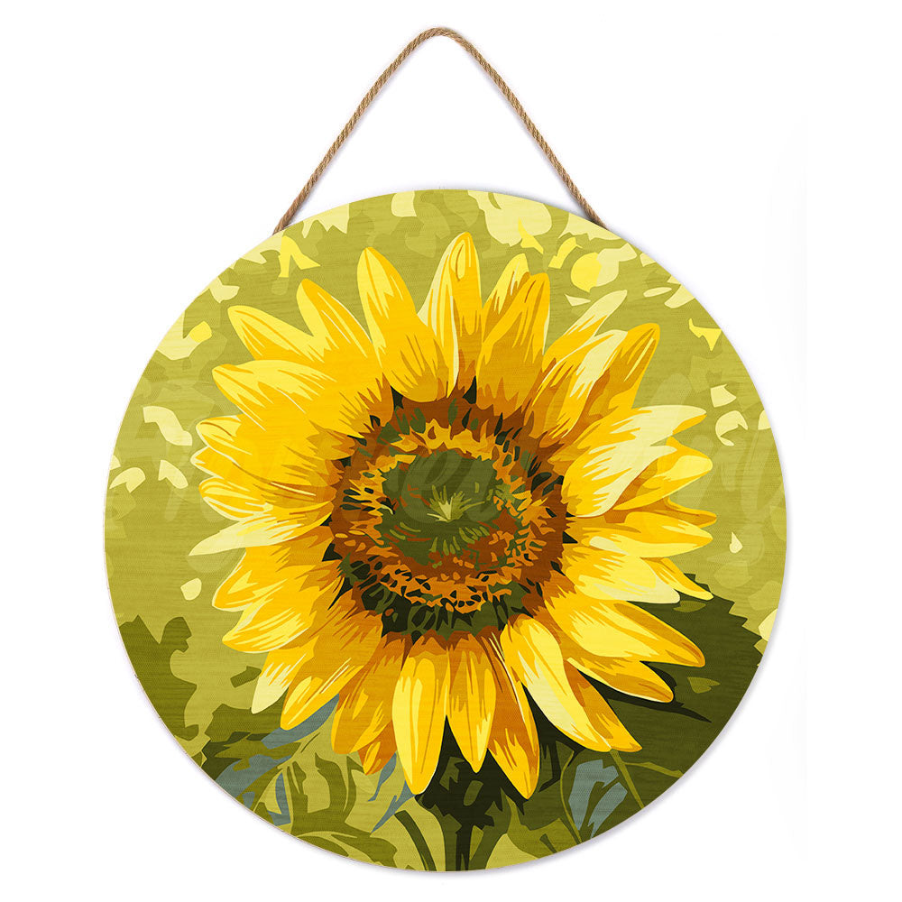 Paint By Numbers On Wooden Disc - Sunflower