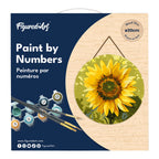 Paint By Numbers On Wooden Disc - Sunflower
