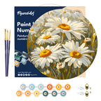 Peinture Par Numéro Sur Disque En Bois - Marguerites