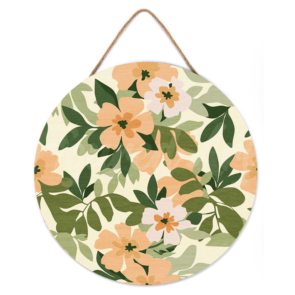 Paint by Numbers on Wooden Disc - Floral Pattern