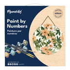 Paint by Numbers on Wooden Disc - Floral Pattern