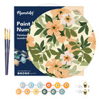 Paint by Numbers on Wooden Disc - Floral Pattern