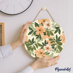 Paint by Numbers on Wooden Disc - Floral Pattern