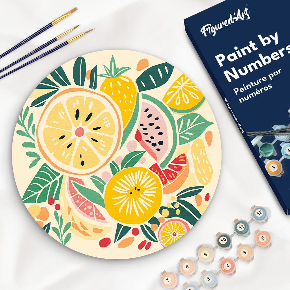 Paint By Numbers On Wood Disc - Fruit