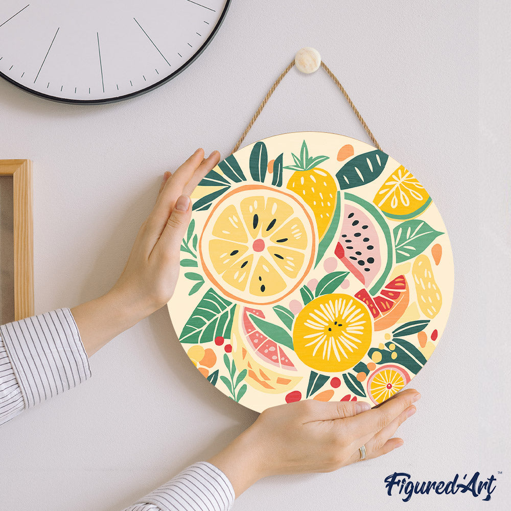 Paint By Numbers On Wood Disc - Fruit