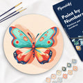 Peinture Par Numéro Sur Disque En Bois - Papillon