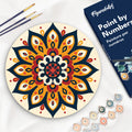 Paint By Numbers On Wooden Disc - Sunny Mandala