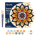 Paint By Numbers On Wooden Disc - Sunny Mandala