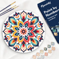 Paint By Numbers On Wooden Disc - Floral Mandala
