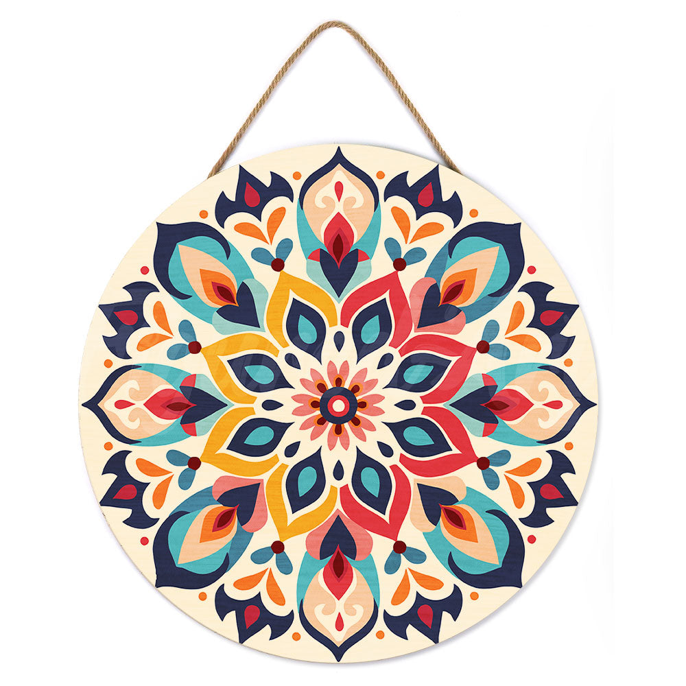 Paint By Numbers On Wooden Disc - Floral Mandala