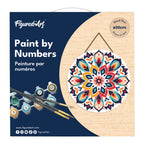 Paint By Numbers On Wooden Disc - Floral Mandala