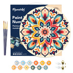 Paint By Numbers On Wooden Disc - Floral Mandala