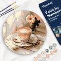 Paint By Numbers On Wooden Disc - Morning Coffee