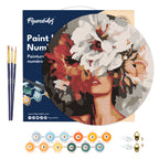 Paint By Numbers On Wooden Disc - Beauty Behind The Flowers