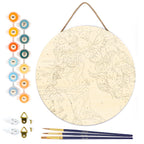 Paint By Numbers On Wooden Disc - Floral Woman