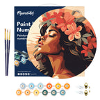 Paint By Numbers On Wooden Disc - Floral Woman