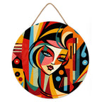 Paint By Numbers On Wooden Disc - Abstract Woman Picasso Style