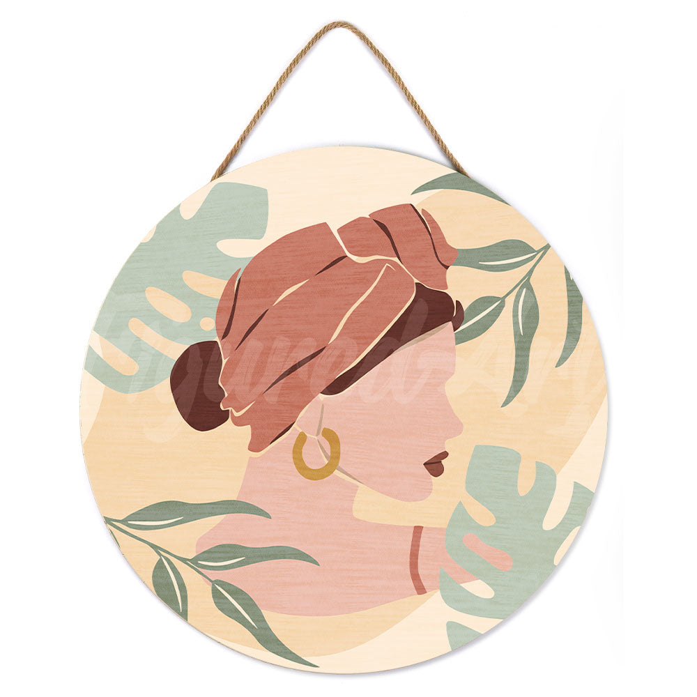 Peinture Par Numéro Sur Disque En Bois - Femme Au Turban De Profil
