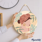 Peinture Par Numéro Sur Disque En Bois - Femme Au Turban De Profil