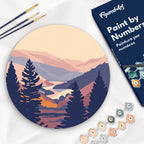 Paint By Numbers On Wooden Disc - Autumn Valley
