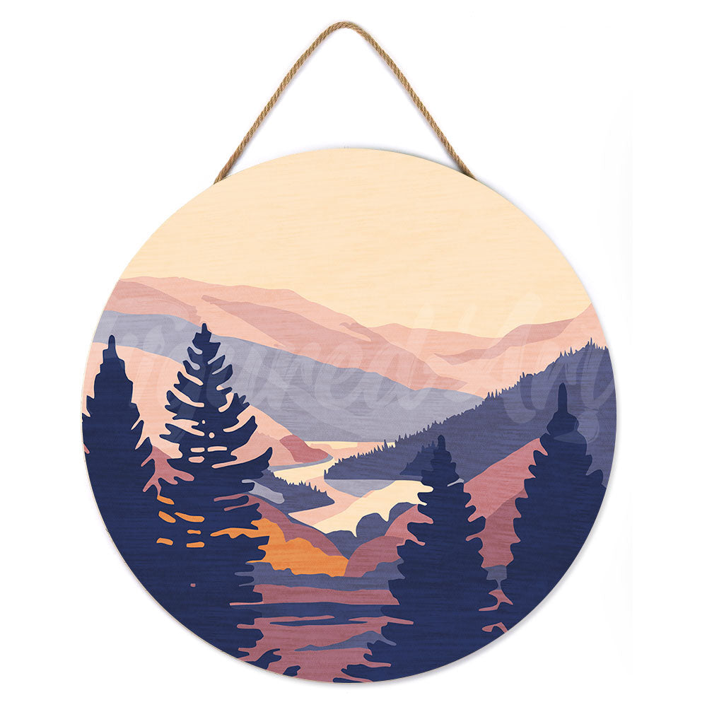 Paint By Numbers On Wooden Disc - Autumn Valley