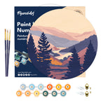 Paint By Numbers On Wooden Disc - Autumn Valley