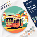 Pintura por números sobre disco de madera - Lisboa