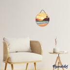 Pintura por números sobre disco de madera - Playa de Malibú