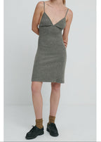 American Vintage - Thin Strap V-Neck Dress - Anthracite Marl - Women