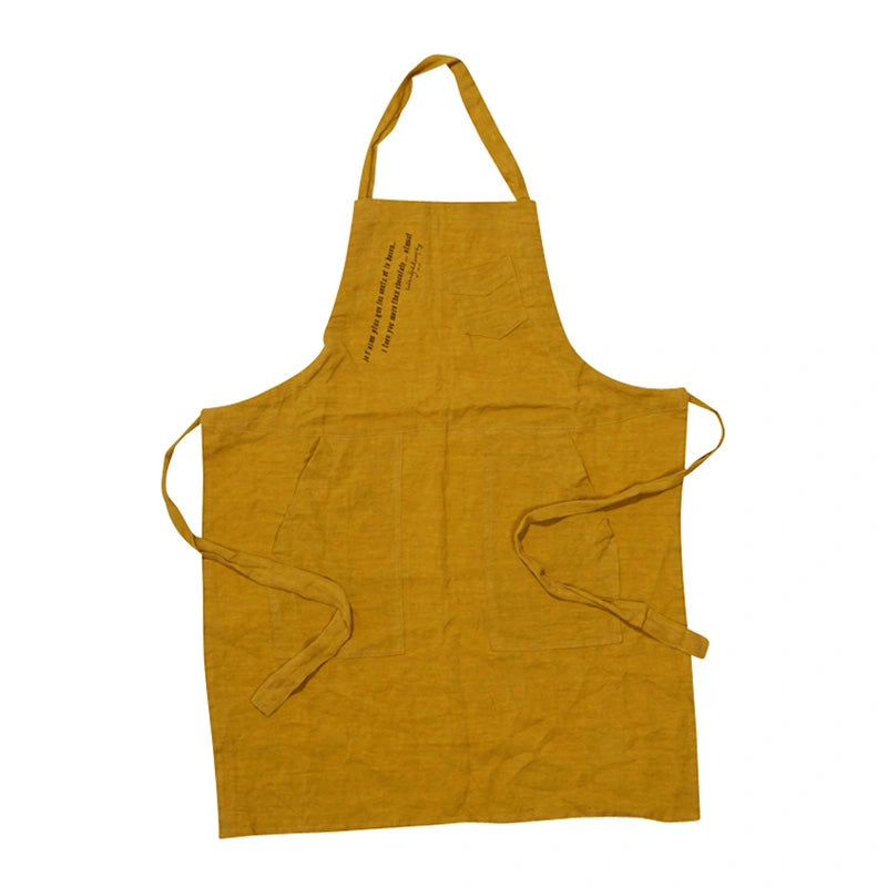 Tablier De Cuisine En Lin Lavé Pour Enfant - Jaune