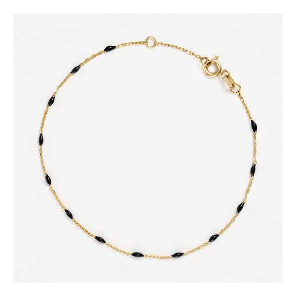 Black Enamel Bracelet 9 ct (375/1000) Yellow Gold