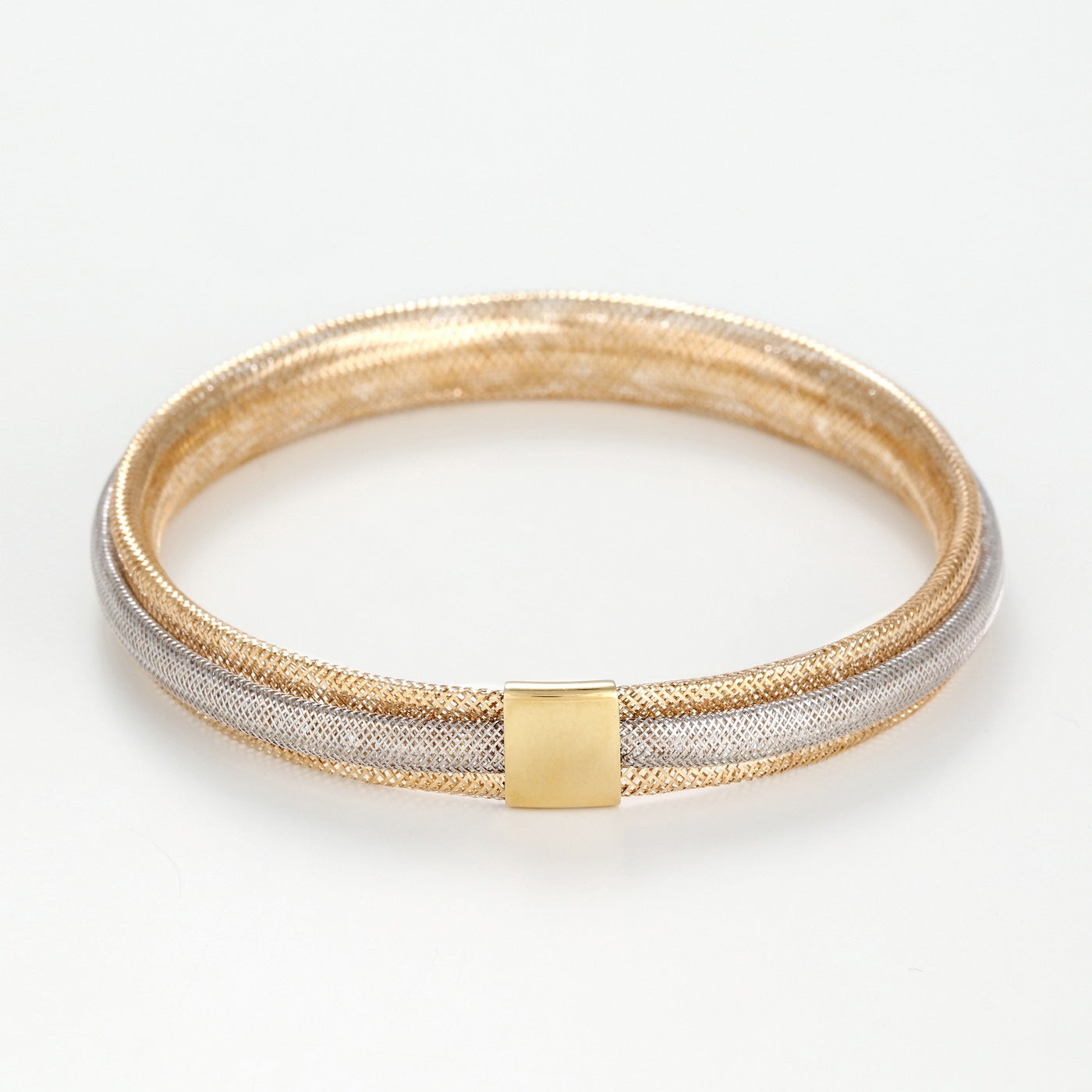Pulsera "Vico Scintillant 8Mm" Oro Amarillo 375/1000 - Oro Bicolor 375/1000