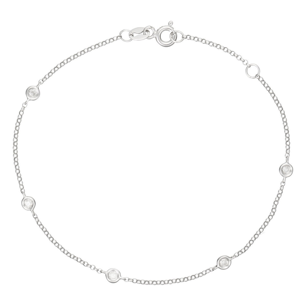 Bracelet "Sunshine" Diamant 0,14/5 - Or Blanc