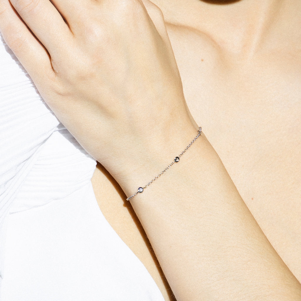 Pulsera "Sunshine" D0.14/5 - Oro blanco 375/1000