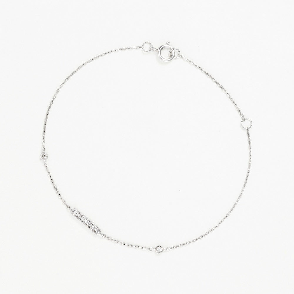 "Linear Trio" Bracelet D0.07/10 - 375/1000 White Gold
