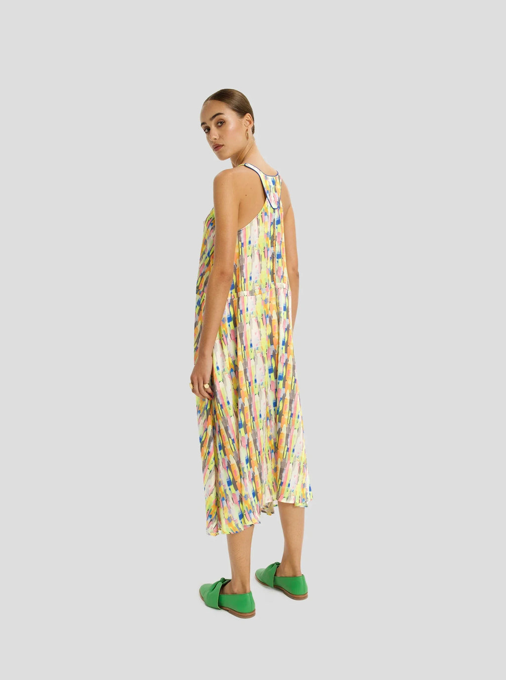 Java Lang Kjole Med Poolside-Print