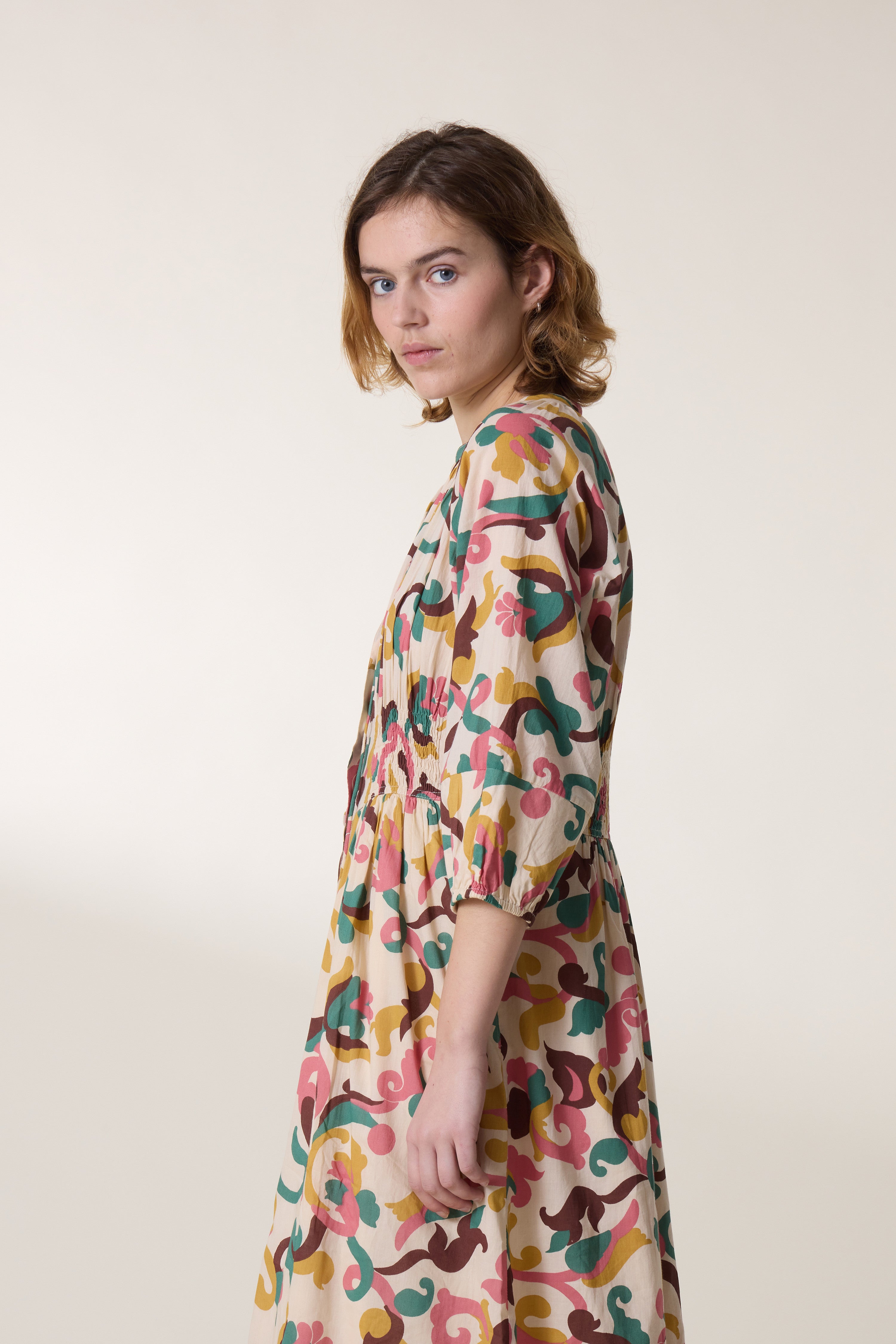 Roudy Patch Dress - Vanilla
