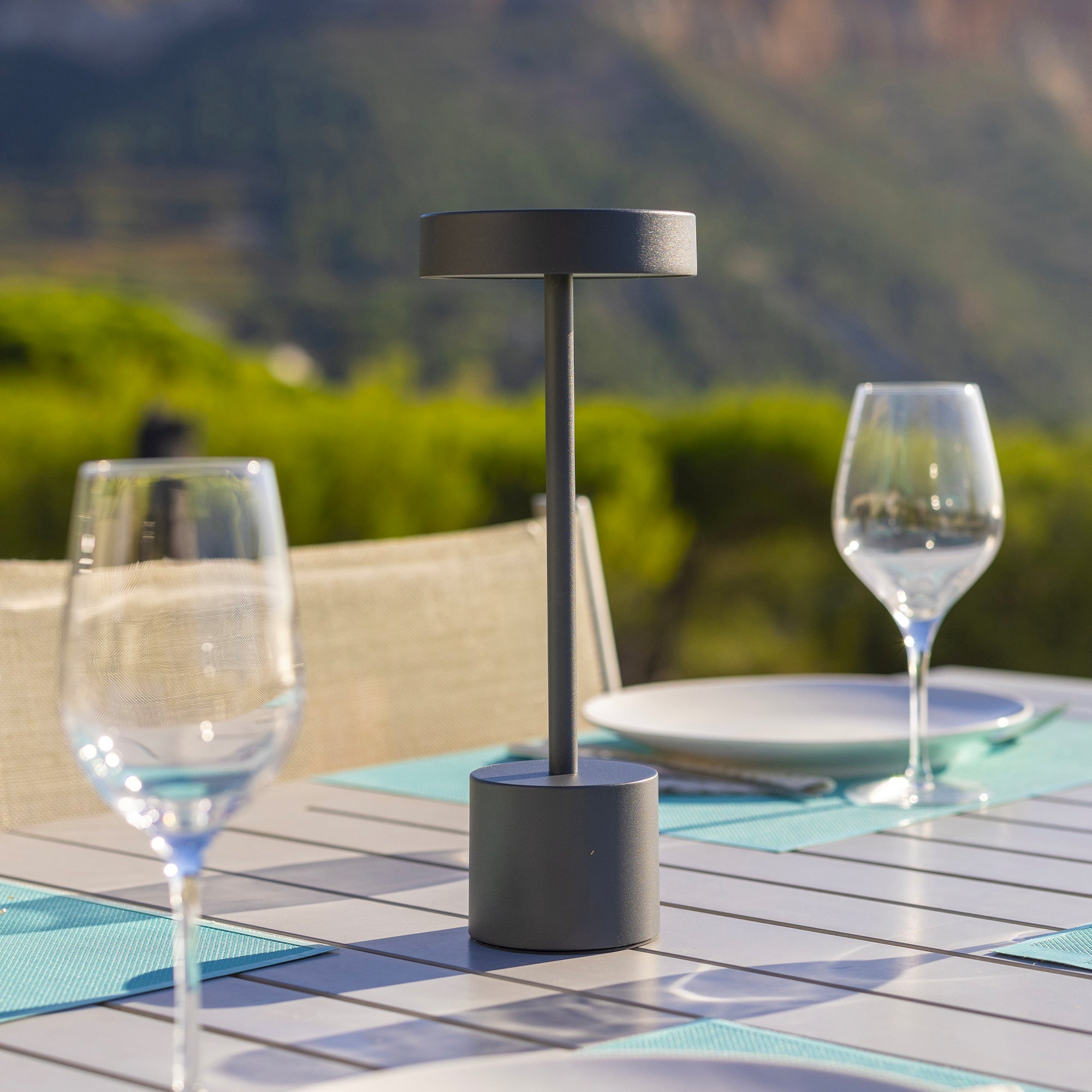Roby - Lámpara de mesa inalámbrica - Acero - Gris antracita