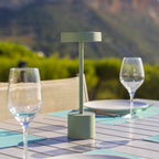 Roby - Lampe De Table Sans Fil - Acier - Vert