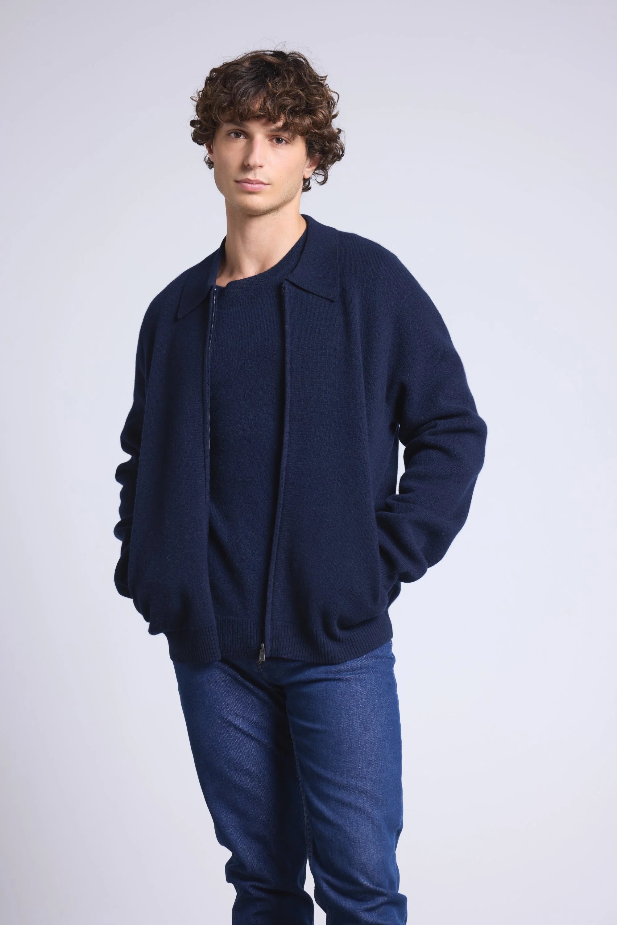 Chaqueta Con Cremallera Roger - Azul Marino - Hombre