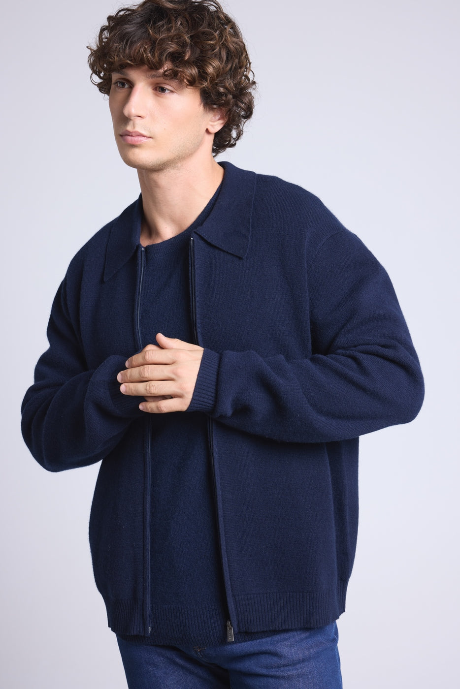 Chaqueta Con Cremallera Roger - Azul Marino - Hombre