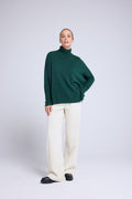 Pull Col Roule Poncho Rolanda - Vert Bouteille