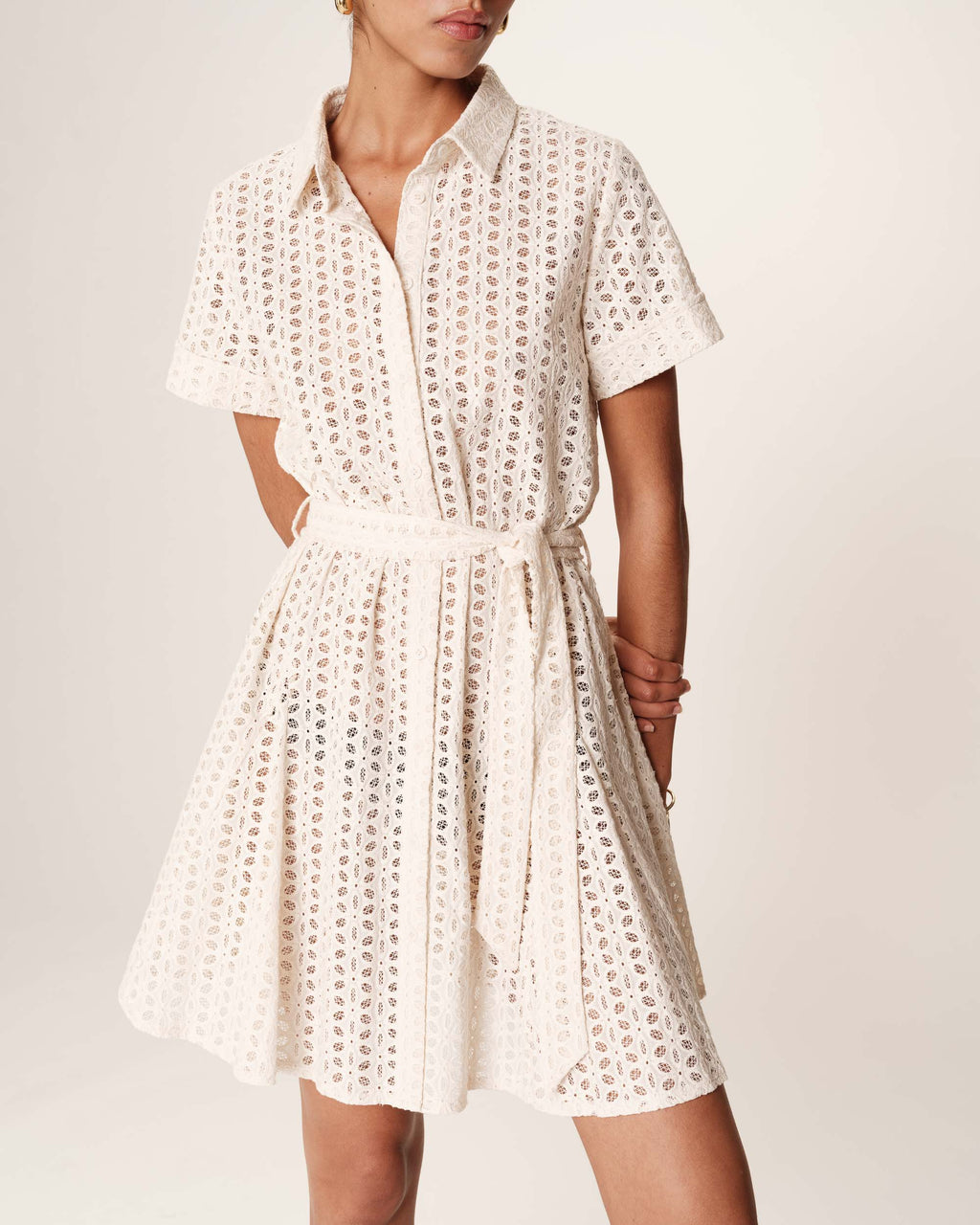 Robe Courte Romane - Ecru